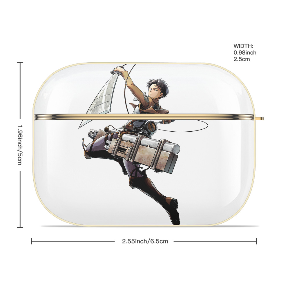 進撃の巨人 リヴァイ·アッカーマン Attack on Titan Levi Ackerman 【AirPods Pro用】ハードシェル保護ケース｜耐衝撃・防指紋・カラビナ付き商品仕様