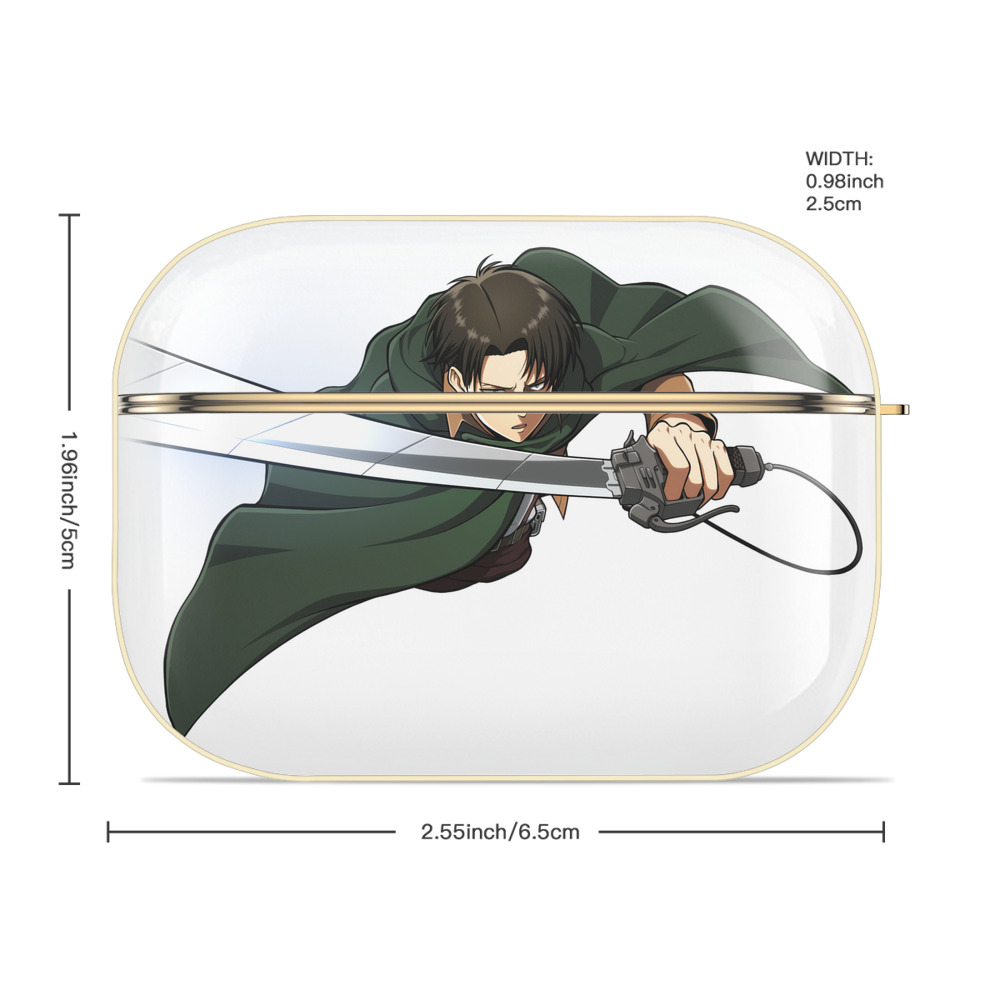 進撃の巨人 リヴァイ·アッカーマン Attack on Titan Levi Ackerman 【AirPods Pro用】ハードシェル保護ケース｜耐衝撃・防指紋・カラビナ付き商品仕様