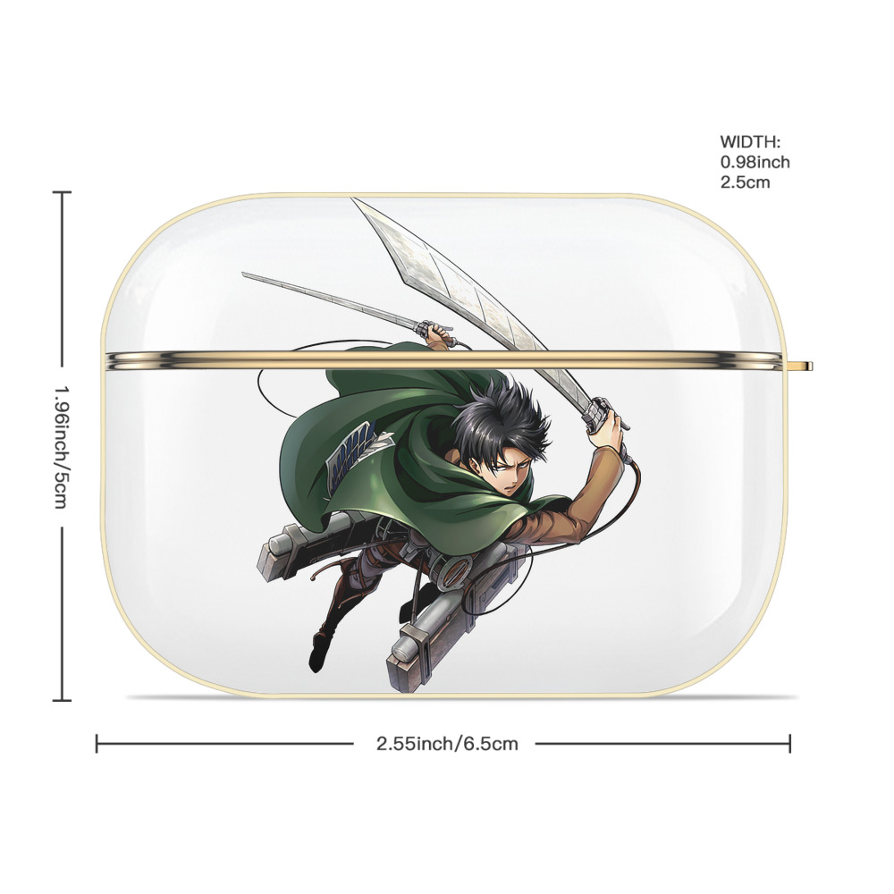 進撃の巨人 リヴァイ·アッカーマン Attack on Titan Levi Ackerman 【AirPods Pro用】ハードシェル保護ケース｜耐衝撃・防指紋・カラビナ付き商品仕様