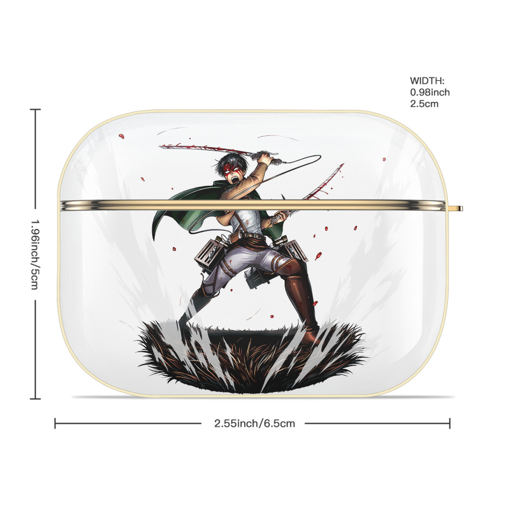進撃の巨人 リヴァイ·アッカーマン Attack on Titan Levi Ackerman 【AirPods Pro用】ハードシェル保護ケース｜耐衝撃・防指紋・カラビナ付き商品仕様