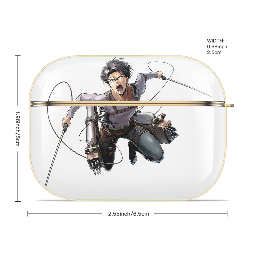 進撃の巨人 リヴァイ·アッカーマン Attack on Titan Levi Ackerman 【AirPods Pro用】ハードシェル保護ケース｜耐衝撃・防指紋・カラビナ付き商品仕様