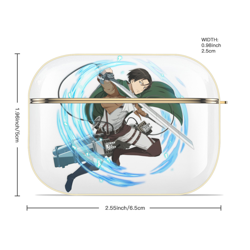 進撃の巨人 リヴァイ·アッカーマン Attack on Titan Levi Ackerman 【AirPods Pro用】ハードシェル保護ケース｜耐衝撃・防指紋・カラビナ付き商品仕様