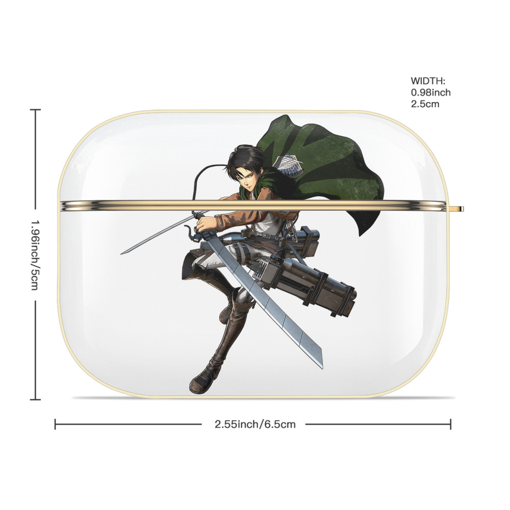 進撃の巨人 リヴァイ·アッカーマン Attack on Titan Levi Ackerman 【AirPods Pro用】ハードシェル保護ケース｜耐衝撃・防指紋・カラビナ付き商品仕様