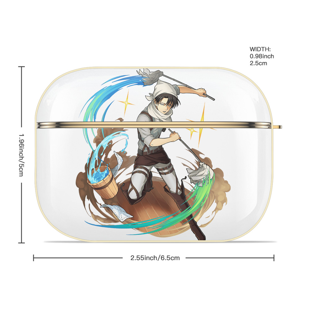 進撃の巨人 リヴァイ·アッカーマン Attack on Titan Levi Ackerman 【AirPods Pro用】ハードシェル保護ケース｜耐衝撃・防指紋・カラビナ付き商品仕様