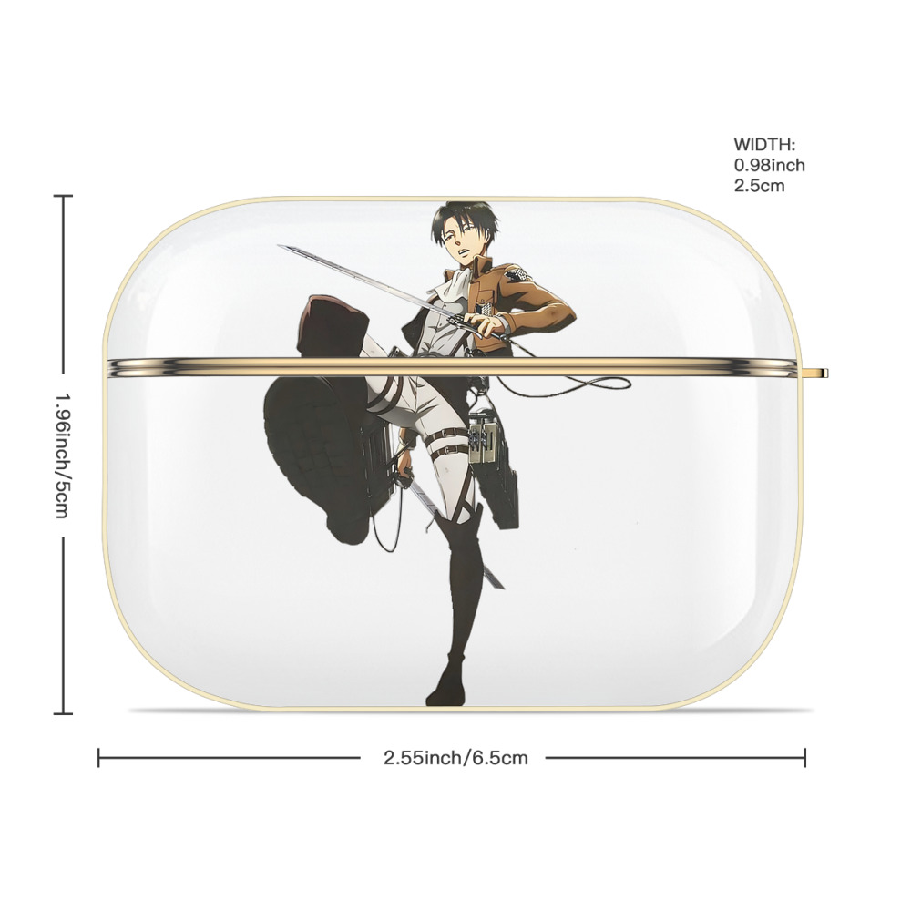 進撃の巨人 リヴァイ·アッカーマン Attack on Titan Levi Ackerman 【AirPods Pro用】ハードシェル保護ケース｜耐衝撃・防指紋・カラビナ付き商品仕様
