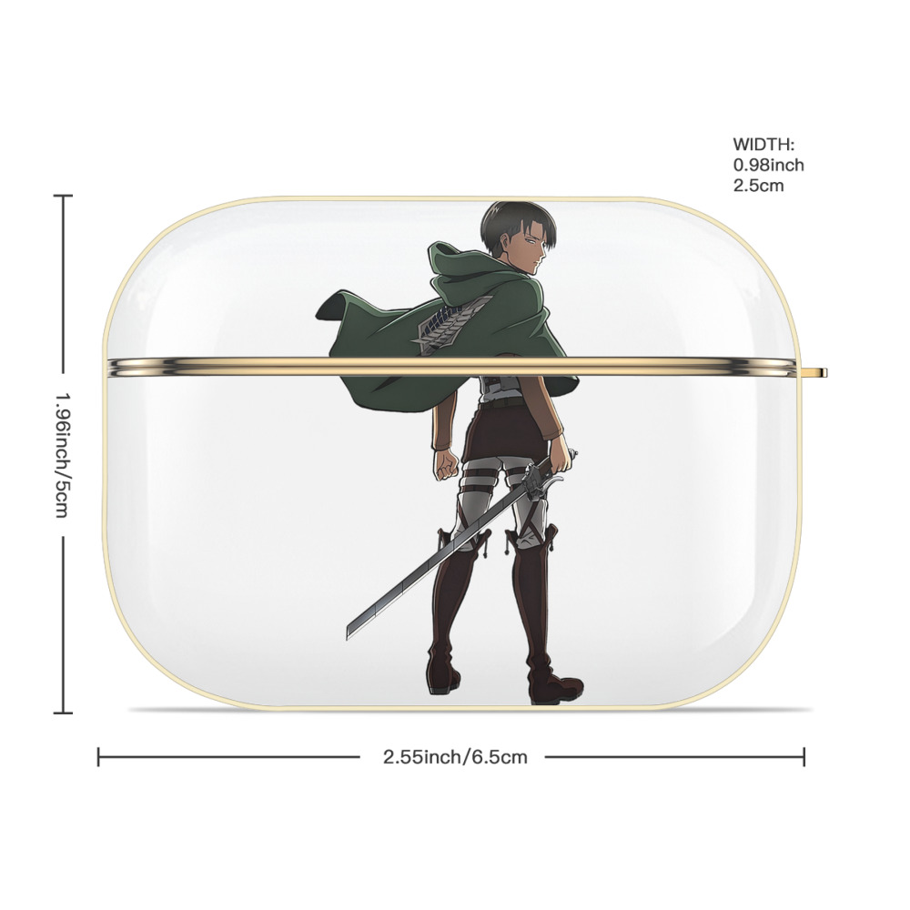 進撃の巨人 リヴァイ·アッカーマン Attack on Titan Levi Ackerman 【AirPods Pro用】ハードシェル保護ケース｜耐衝撃・防指紋・カラビナ付き商品仕様