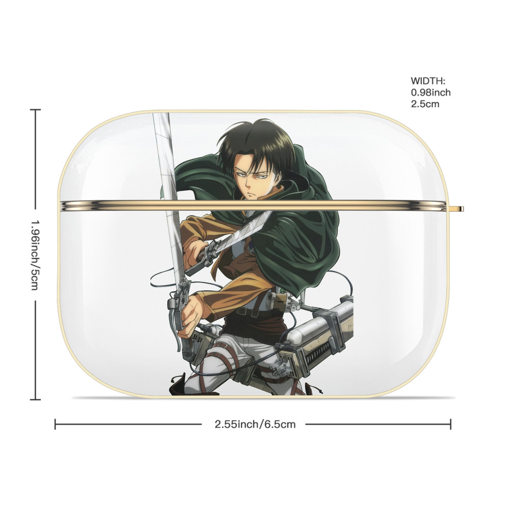 進撃の巨人 リヴァイ·アッカーマン Attack on Titan Levi Ackerman 【AirPods Pro用】ハードシェル保護ケース｜耐衝撃・防指紋・カラビナ付き商品仕様
