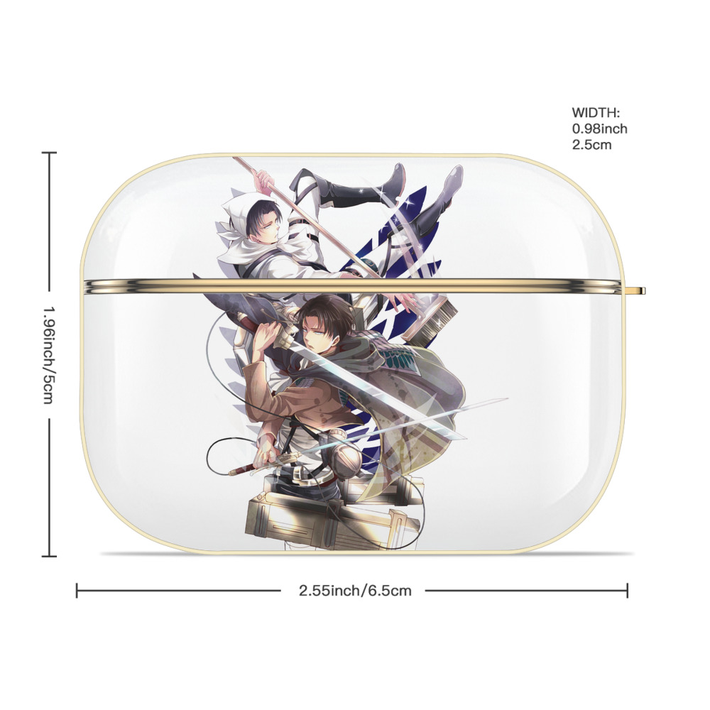 進撃の巨人 リヴァイ·アッカーマン Attack on Titan Levi Ackerman 【AirPods Pro用】ハードシェル保護ケース｜耐衝撃・防指紋・カラビナ付き商品仕様