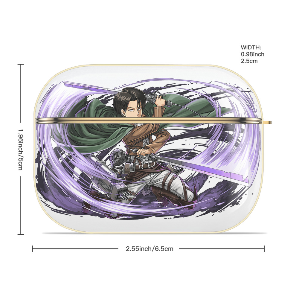 進撃の巨人 リヴァイ·アッカーマン Attack on Titan Levi Ackerman 【AirPods Pro用】ハードシェル保護ケース｜耐衝撃・防指紋・カラビナ付き商品仕様