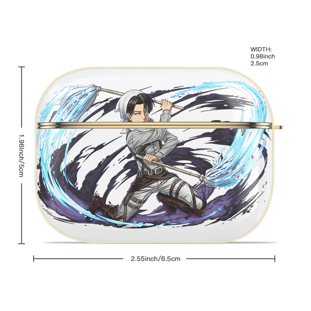 進撃の巨人 リヴァイ·アッカーマン Attack on Titan Levi Ackerman 【AirPods Pro用】ハードシェル保護ケース｜耐衝撃・防指紋・カラビナ付き商品仕様