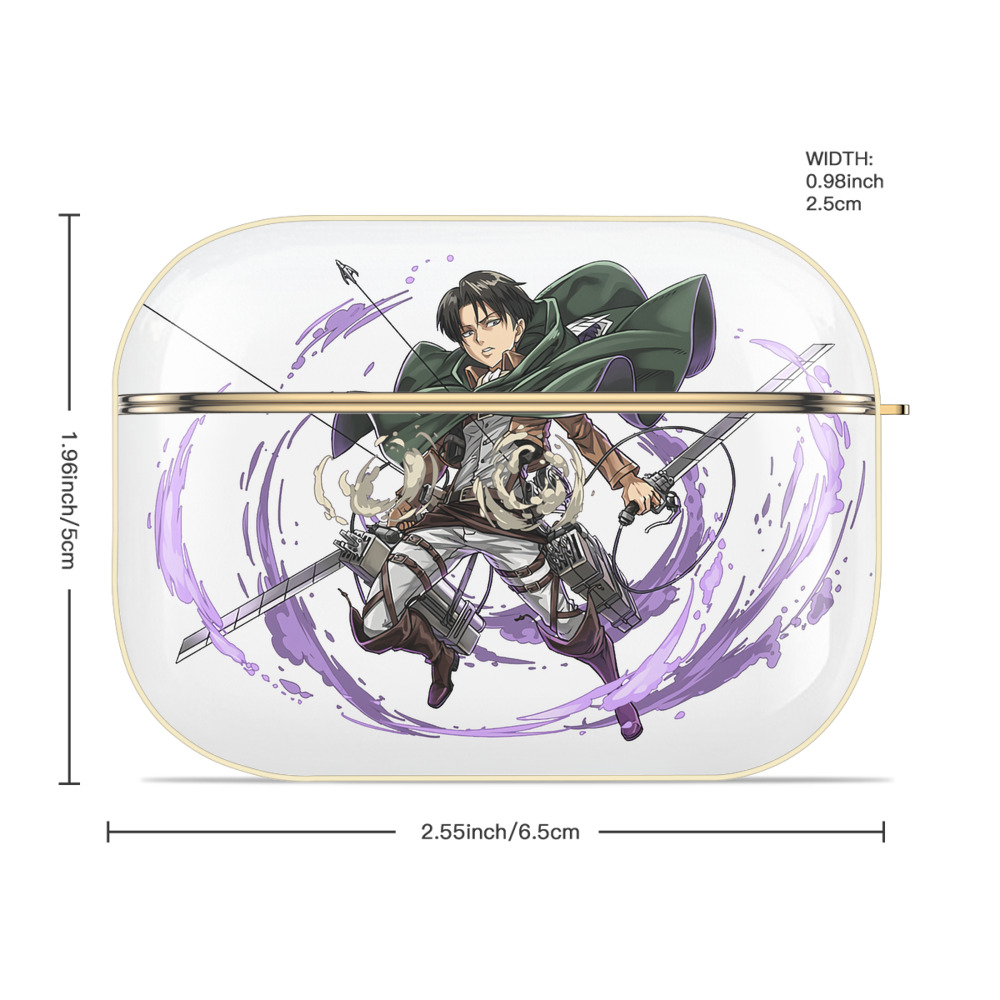 進撃の巨人 リヴァイ·アッカーマン Attack on Titan Levi Ackerman 【AirPods Pro用】ハードシェル保護ケース｜耐衝撃・防指紋・カラビナ付き商品仕様