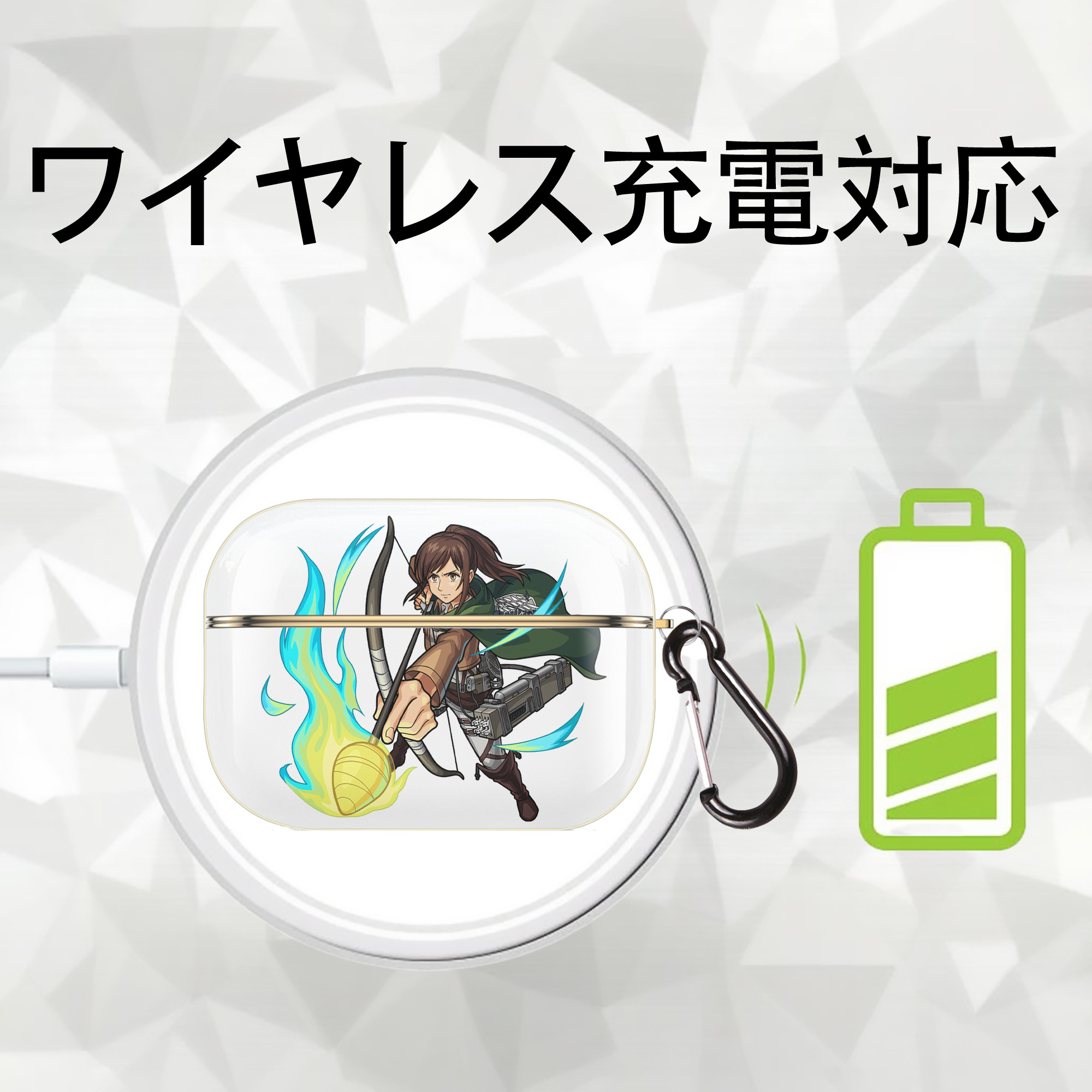 進撃の巨人 サシャ·ブラウス Attack on Titan Sasha Blaus 【AirPods Pro用】ハードシェル保護ケース｜耐衝撃・防指紋・カラビナ付き商品仕様