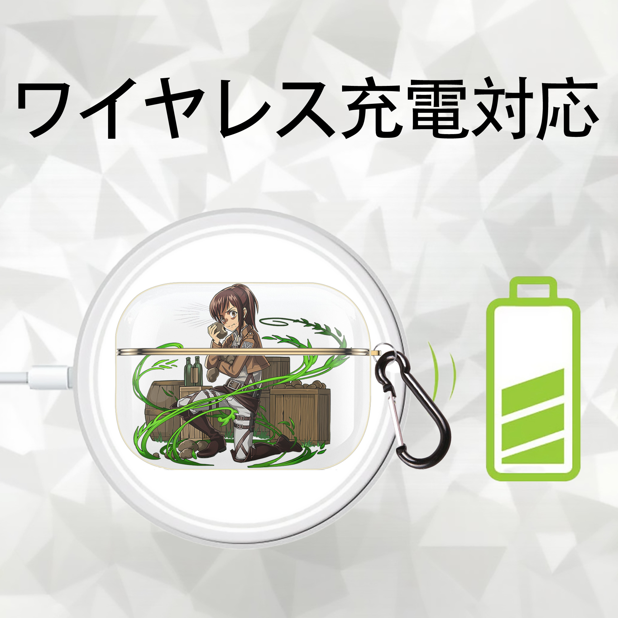 進撃の巨人 サシャ·ブラウス Attack on Titan Sasha Blaus 【AirPods Pro用】ハードシェル保護ケース｜耐衝撃・防指紋・カラビナ付き商品仕様