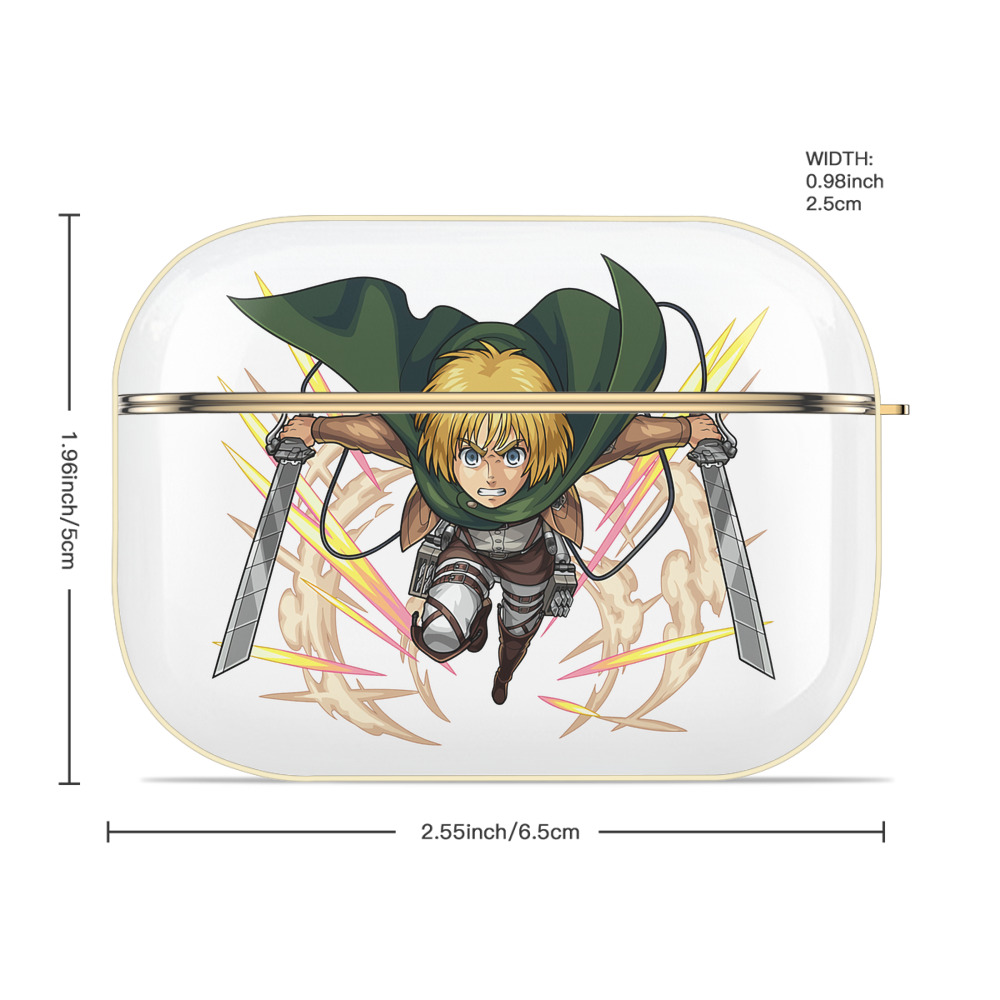 進撃の巨人 アルミン·アルレルト Attack on Titan Armin Arlert 【AirPods Pro用】ハードシェル保護ケース｜耐衝撃・防指紋・カラビナ付き商品仕様