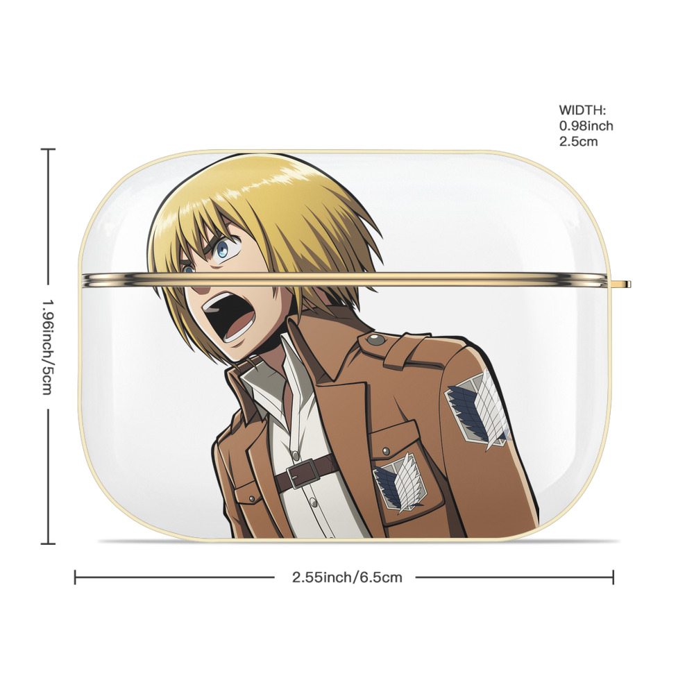進撃の巨人 アルミン·アルレルト Attack on Titan Armin Arlert 【AirPods Pro用】ハードシェル保護ケース｜耐衝撃・防指紋・カラビナ付き商品仕様