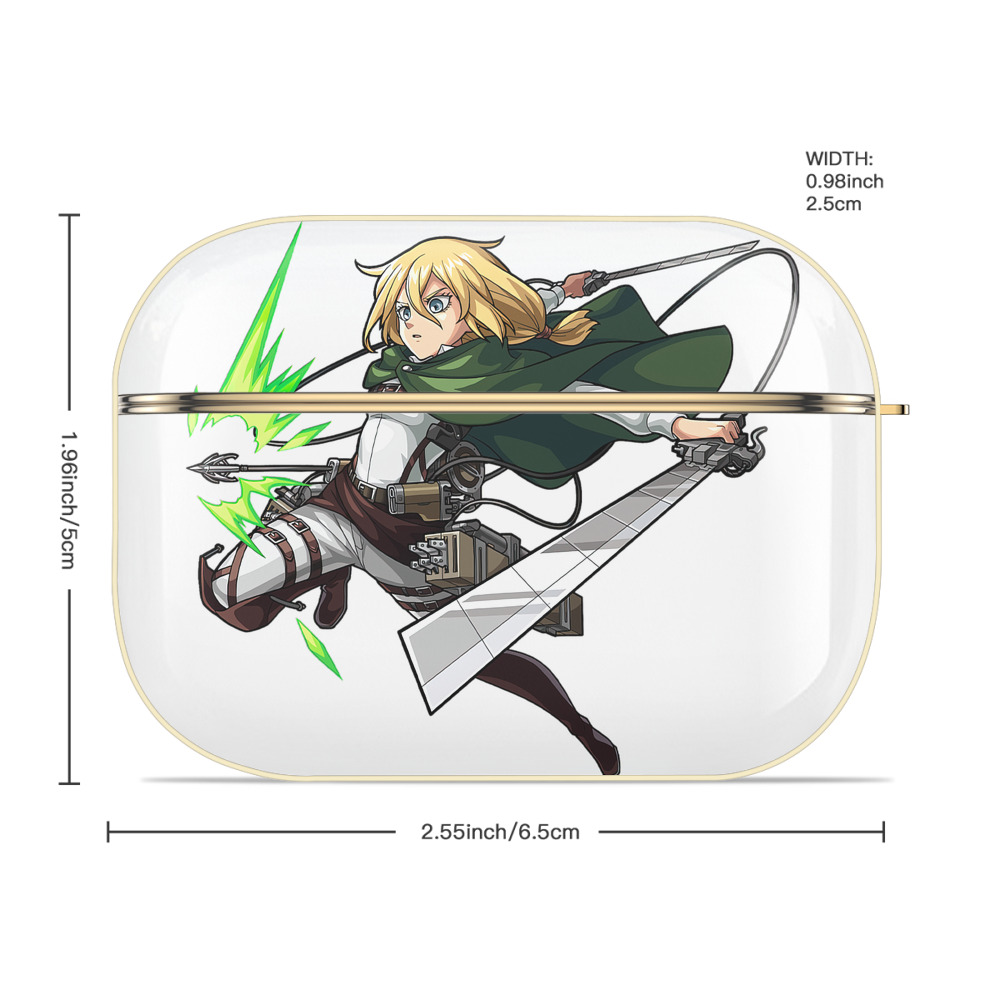 進撃の巨人 クリスタ·レンズ Attack on Titan Christa Lenz 【AirPods Pro用】ハードシェル保護ケース｜耐衝撃・防指紋・カラビナ付き商品仕様