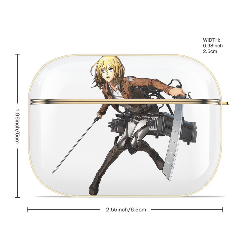 進撃の巨人 クリスタ·レンズ Attack on Titan Christa Lenz 【AirPods Pro用】ハードシェル保護ケース｜耐衝撃・防指紋・カラビナ付き商品仕様