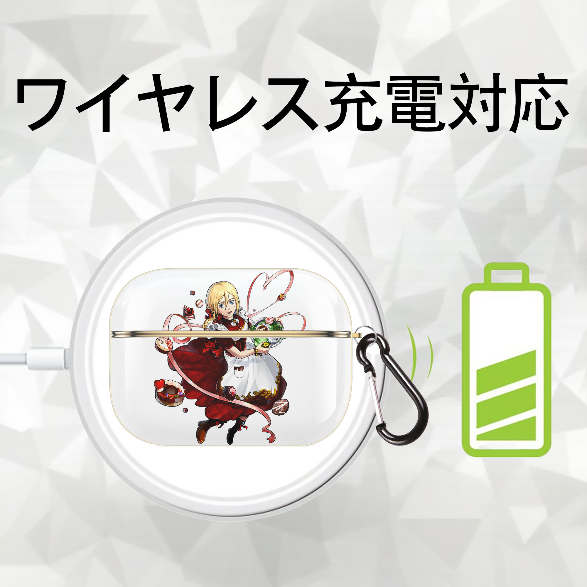 進撃の巨人 クリスタ·レンズ Attack on Titan Christa Lenz 【AirPods Pro用】ハードシェル保護ケース｜耐衝撃・防指紋・カラビナ付き商品仕様