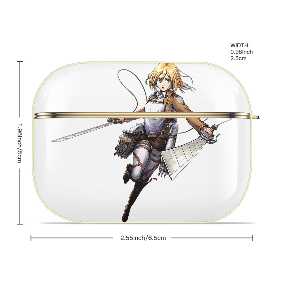 進撃の巨人 クリスタ·レンズ Attack on Titan Christa Lenz 【AirPods Pro用】ハードシェル保護ケース｜耐衝撃・防指紋・カラビナ付き商品仕様