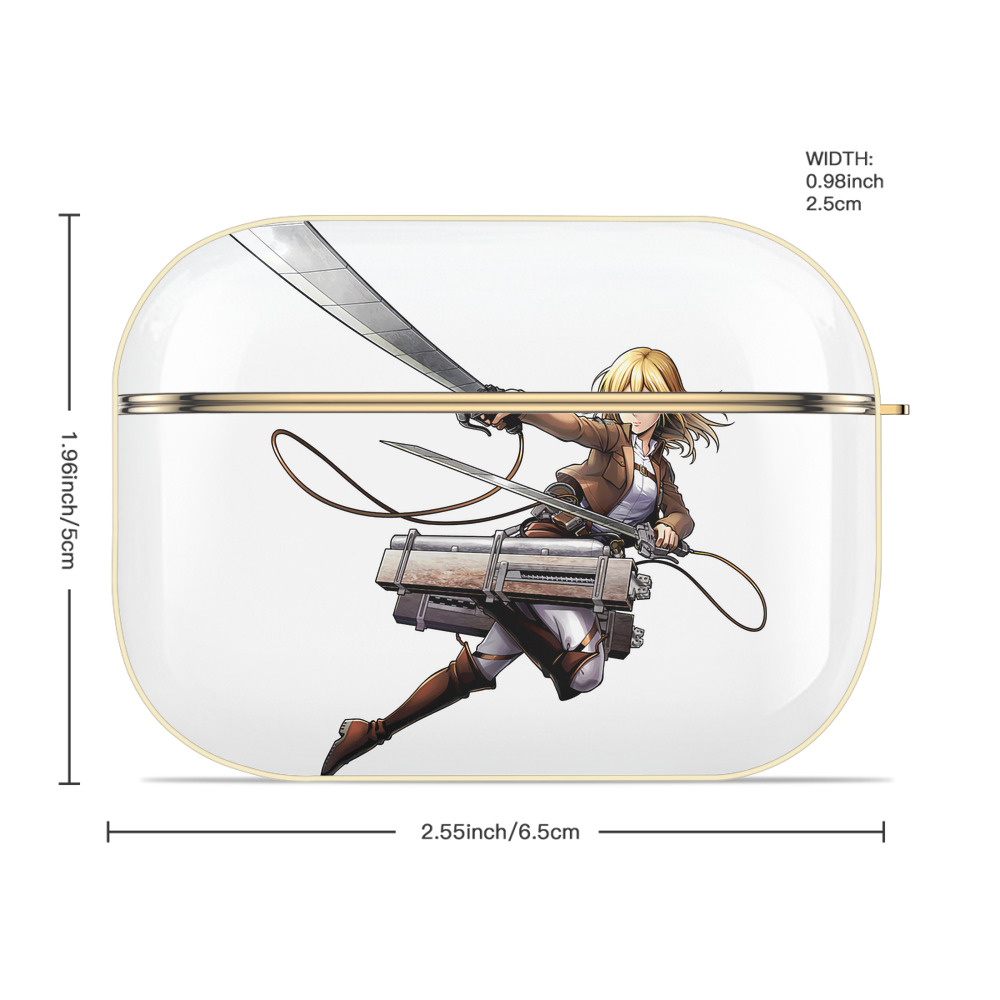 進撃の巨人 クリスタ·レンズ Attack on Titan Christa Lenz 【AirPods Pro用】ハードシェル保護ケース｜耐衝撃・防指紋・カラビナ付き商品仕様
