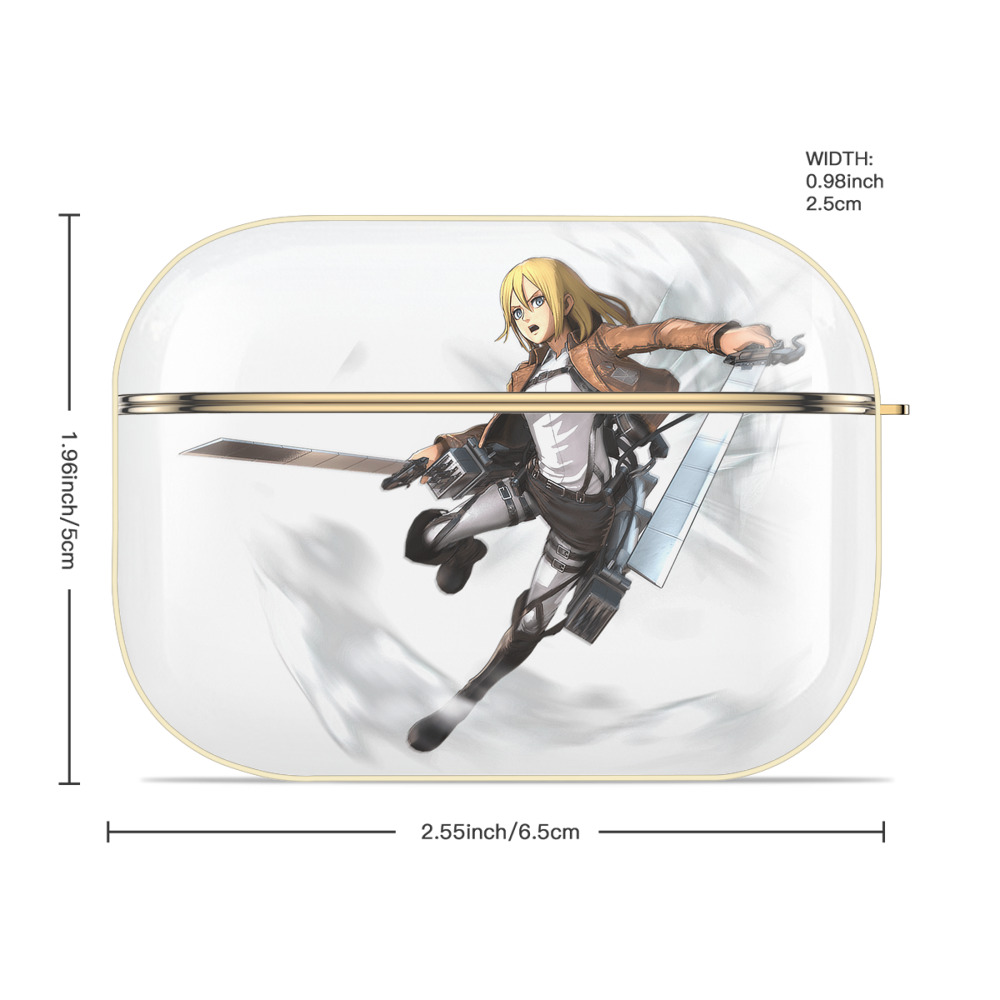 進撃の巨人 クリスタ·レンズ Attack on Titan Christa Lenz 【AirPods Pro用】ハードシェル保護ケース｜耐衝撃・防指紋・カラビナ付き商品仕様