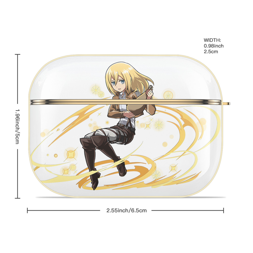 進撃の巨人 クリスタ·レンズ Attack on Titan Christa Lenz 【AirPods Pro用】ハードシェル保護ケース｜耐衝撃・防指紋・カラビナ付き商品仕様