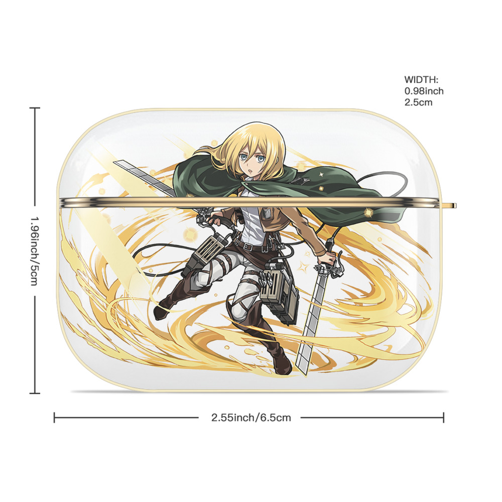 進撃の巨人 クリスタ·レンズ Attack on Titan Christa Lenz 【AirPods Pro用】ハードシェル保護ケース｜耐衝撃・防指紋・カラビナ付き商品仕様