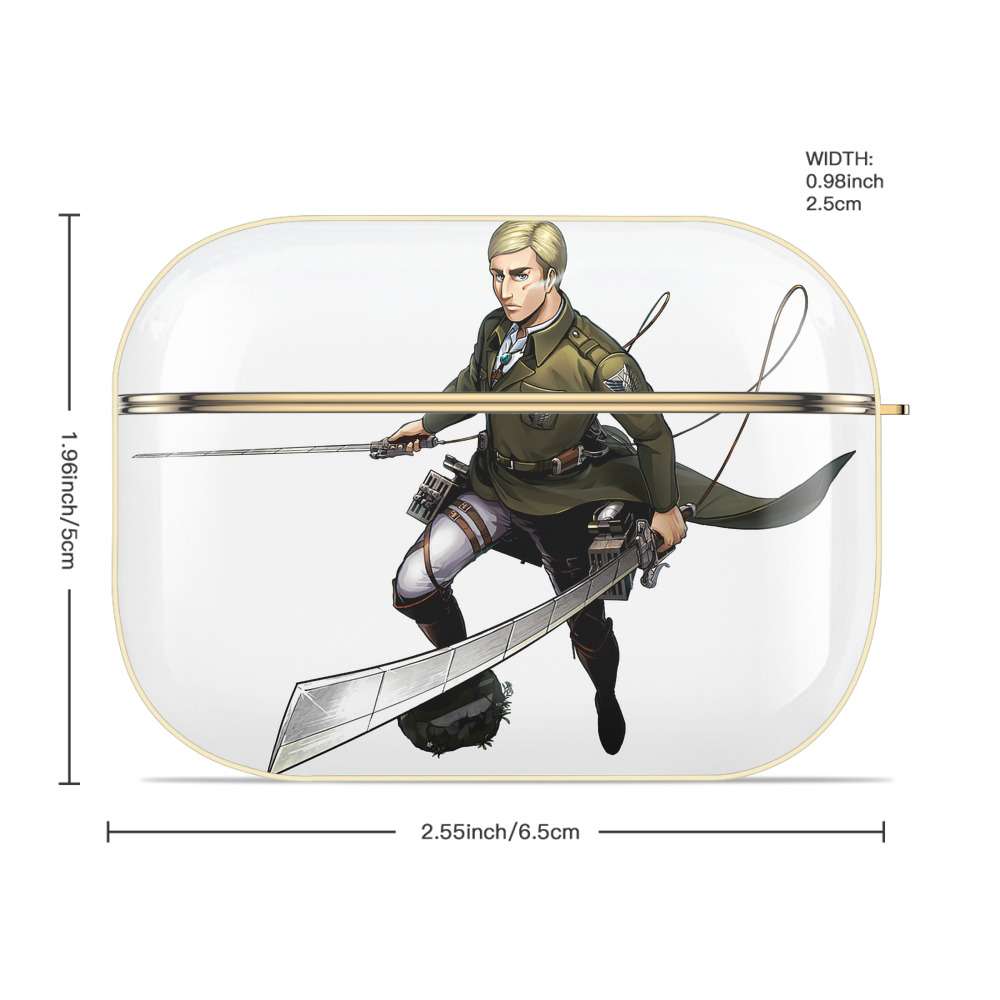 進撃の巨人 エルヴィン・スミス Attack on Titan Erwin Smith 【AirPods Pro用】ハードシェル保護ケース｜耐衝撃・防指紋・カラビナ付き商品仕様