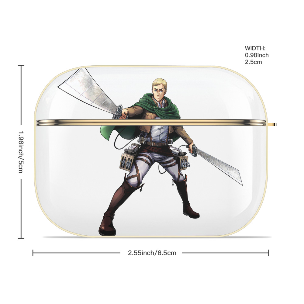 進撃の巨人 エルヴィン・スミス Attack on Titan Erwin Smith 【AirPods Pro用】ハードシェル保護ケース｜耐衝撃・防指紋・カラビナ付き商品仕様