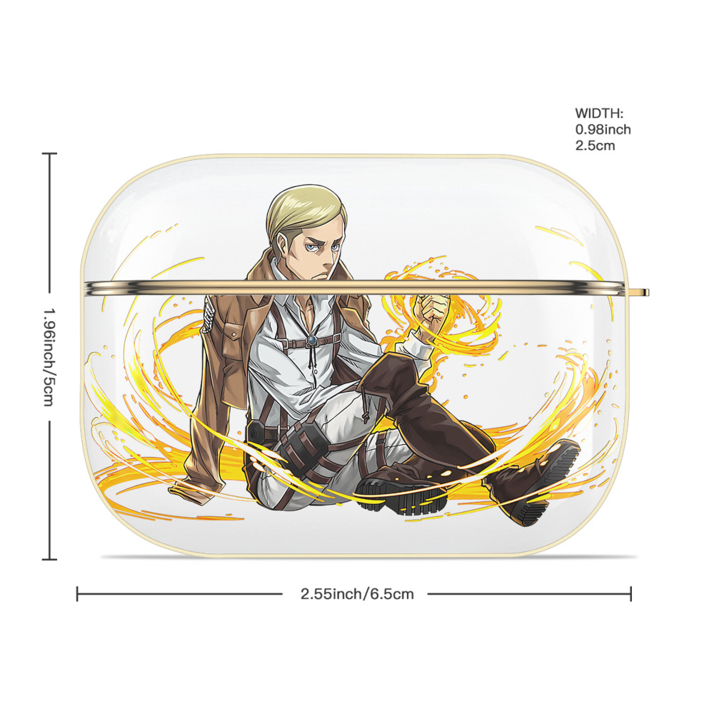 進撃の巨人 エルヴィン・スミス Attack on Titan Erwin Smith 【AirPods Pro用】ハードシェル保護ケース｜耐衝撃・防指紋・カラビナ付き商品仕様