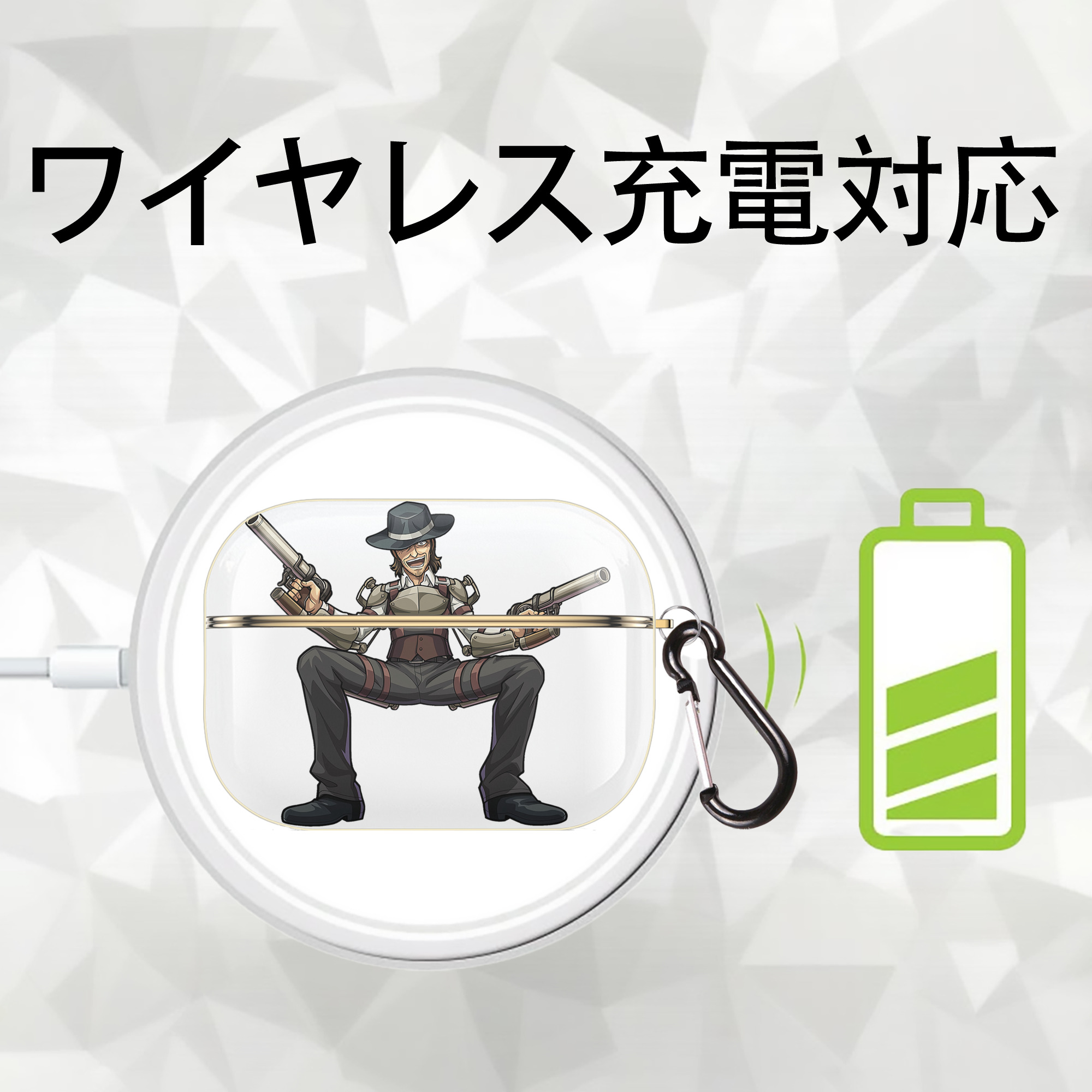 進撃の巨人 ケニー·アッカーマン Attack on Titan Kenny Ackerman 【AirPods Pro用】ハードシェル保護ケース｜耐衝撃・防指紋・カラビナ付き商品仕様