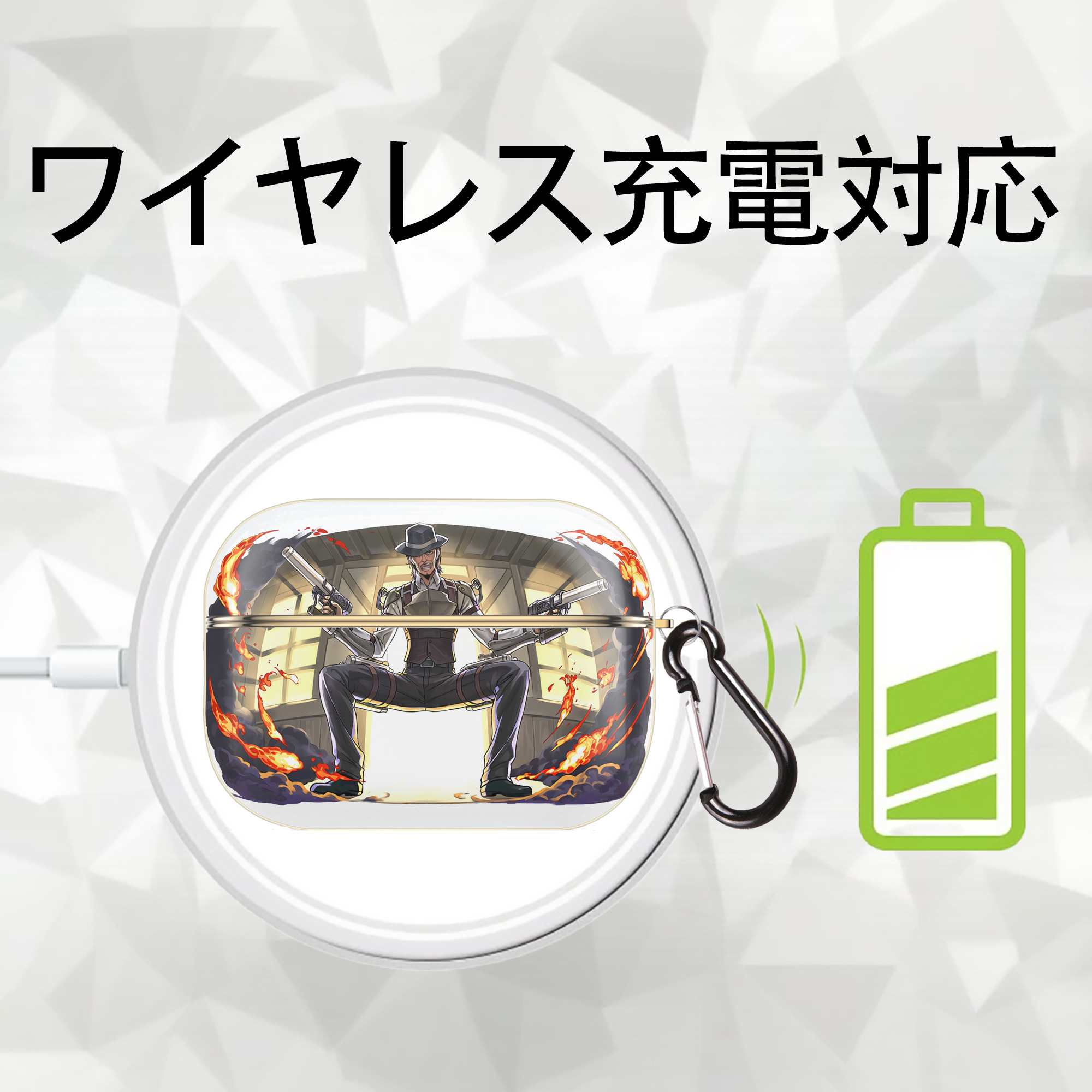 進撃の巨人 ケニー·アッカーマン Attack on Titan Kenny Ackerman 【AirPods Pro用】ハードシェル保護ケース｜耐衝撃・防指紋・カラビナ付き商品仕様