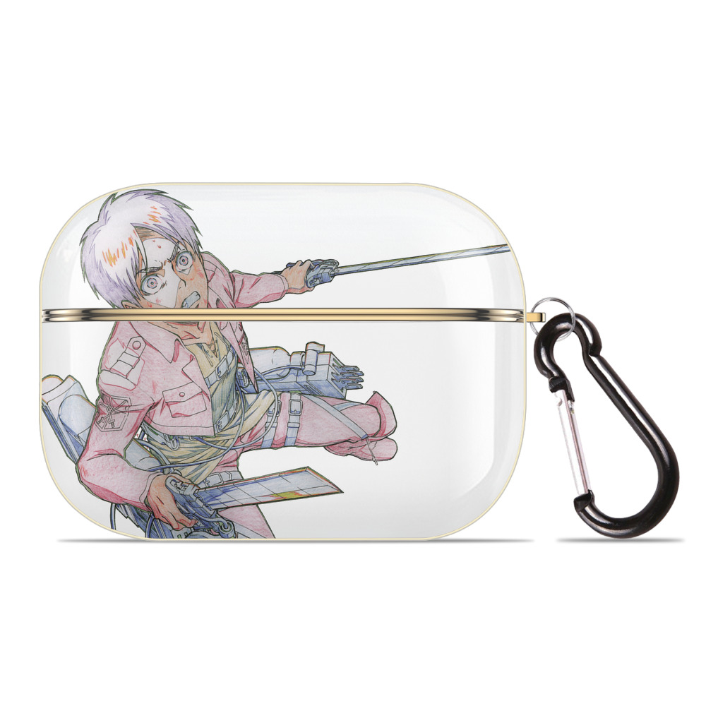 （画像用） 進撃の巨人 エレン･イェーガー Attack on Titan Eren Jäger 【AirPods Pro用】ハードシェル保護ケース｜耐衝撃・防指紋・カラビナ付き商品仕様
