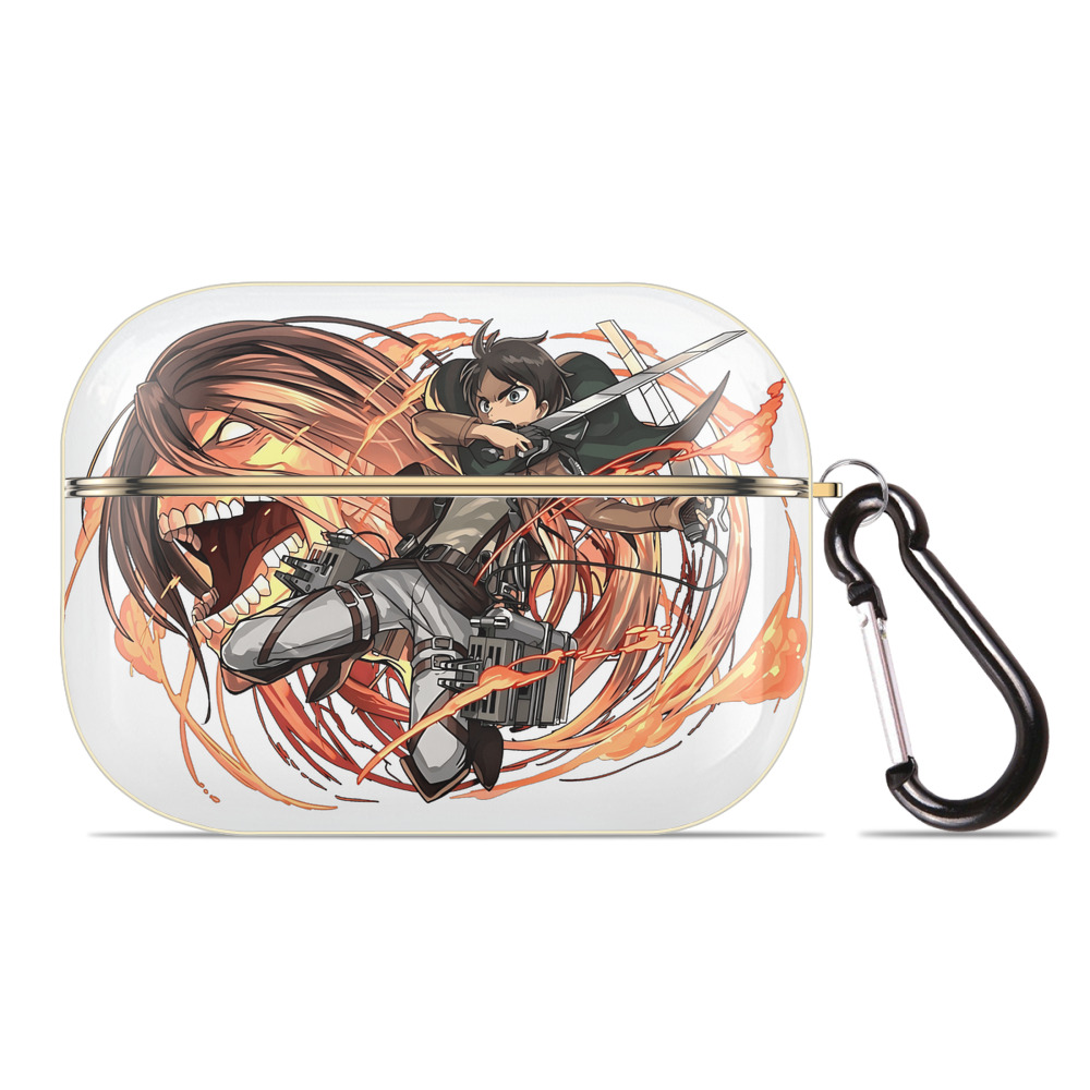 （画像用） 進撃の巨人 エレン･イェーガー Attack on Titan Eren Jäger 【AirPods Pro用】ハードシェル保護ケース｜耐衝撃・防指紋・カラビナ付き商品仕様