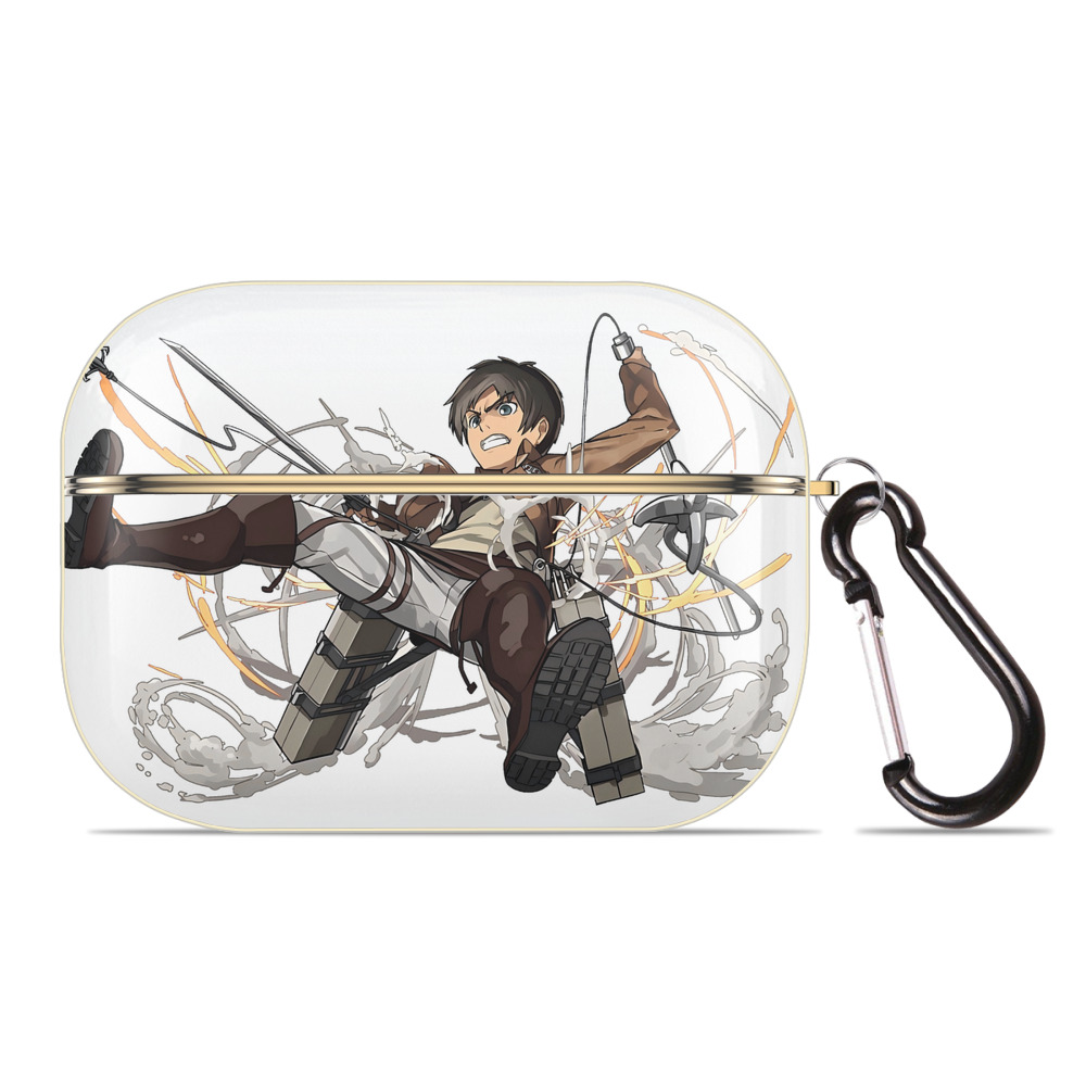 （画像用） 進撃の巨人 エレン･イェーガー Attack on Titan Eren Jäger 【AirPods Pro用】ハードシェル保護ケース｜耐衝撃・防指紋・カラビナ付き商品仕様