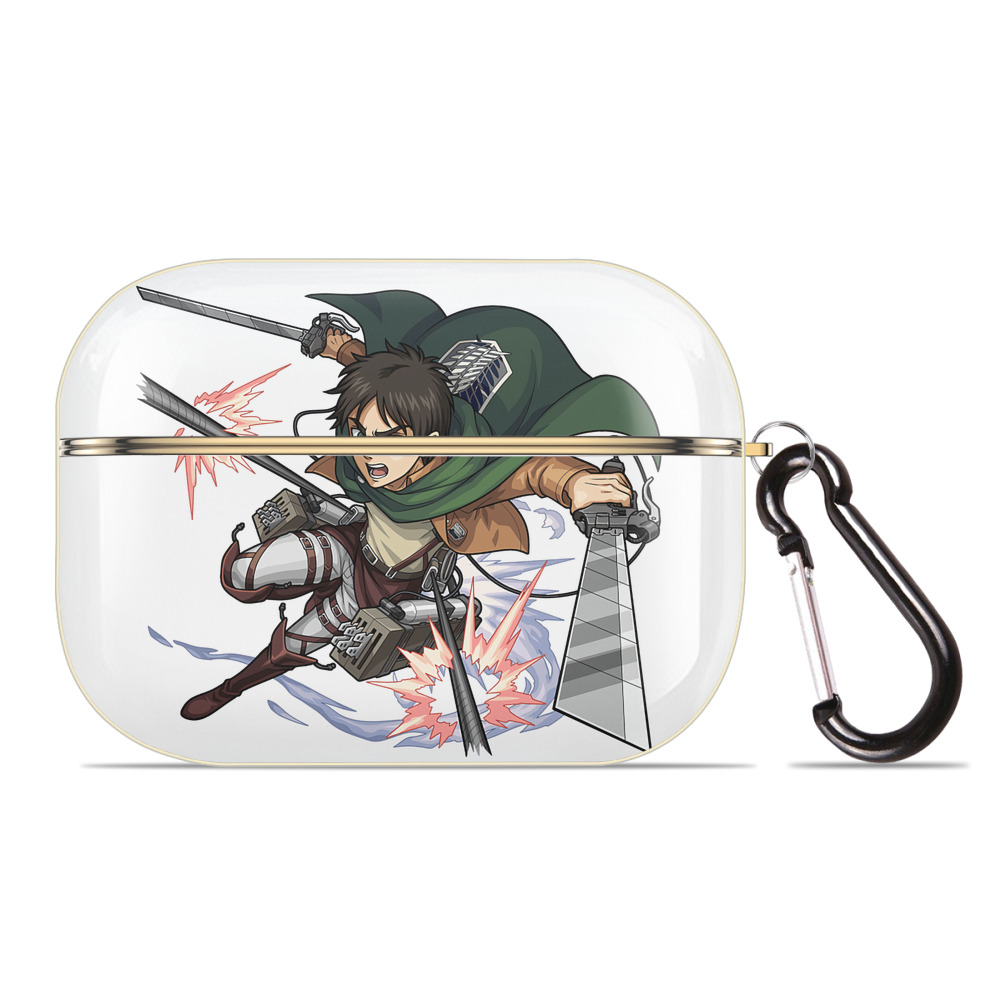 （画像用） 進撃の巨人 エレン･イェーガー Attack on Titan Eren Jäger 【AirPods Pro用】ハードシェル保護ケース｜耐衝撃・防指紋・カラビナ付き商品仕様
