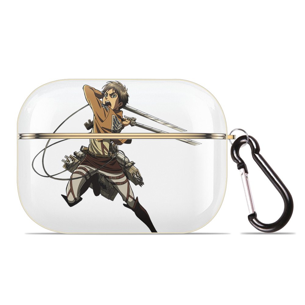 （画像用） 進撃の巨人 エレン･イェーガー Attack on Titan Eren Jäger 【AirPods Pro用】ハードシェル保護ケース｜耐衝撃・防指紋・カラビナ付き商品仕様