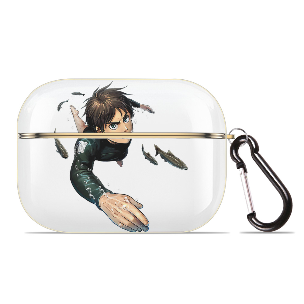 （画像用） 進撃の巨人 エレン･イェーガー Attack on Titan Eren Jäger 【AirPods Pro用】ハードシェル保護ケース｜耐衝撃・防指紋・カラビナ付き商品仕様