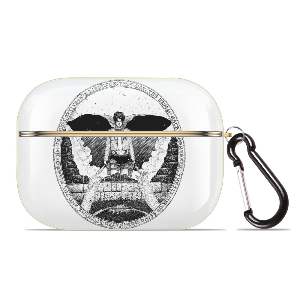 （画像用） 進撃の巨人 エレン･イェーガー Attack on Titan Eren Jäger 【AirPods Pro用】ハードシェル保護ケース｜耐衝撃・防指紋・カラビナ付き商品仕様