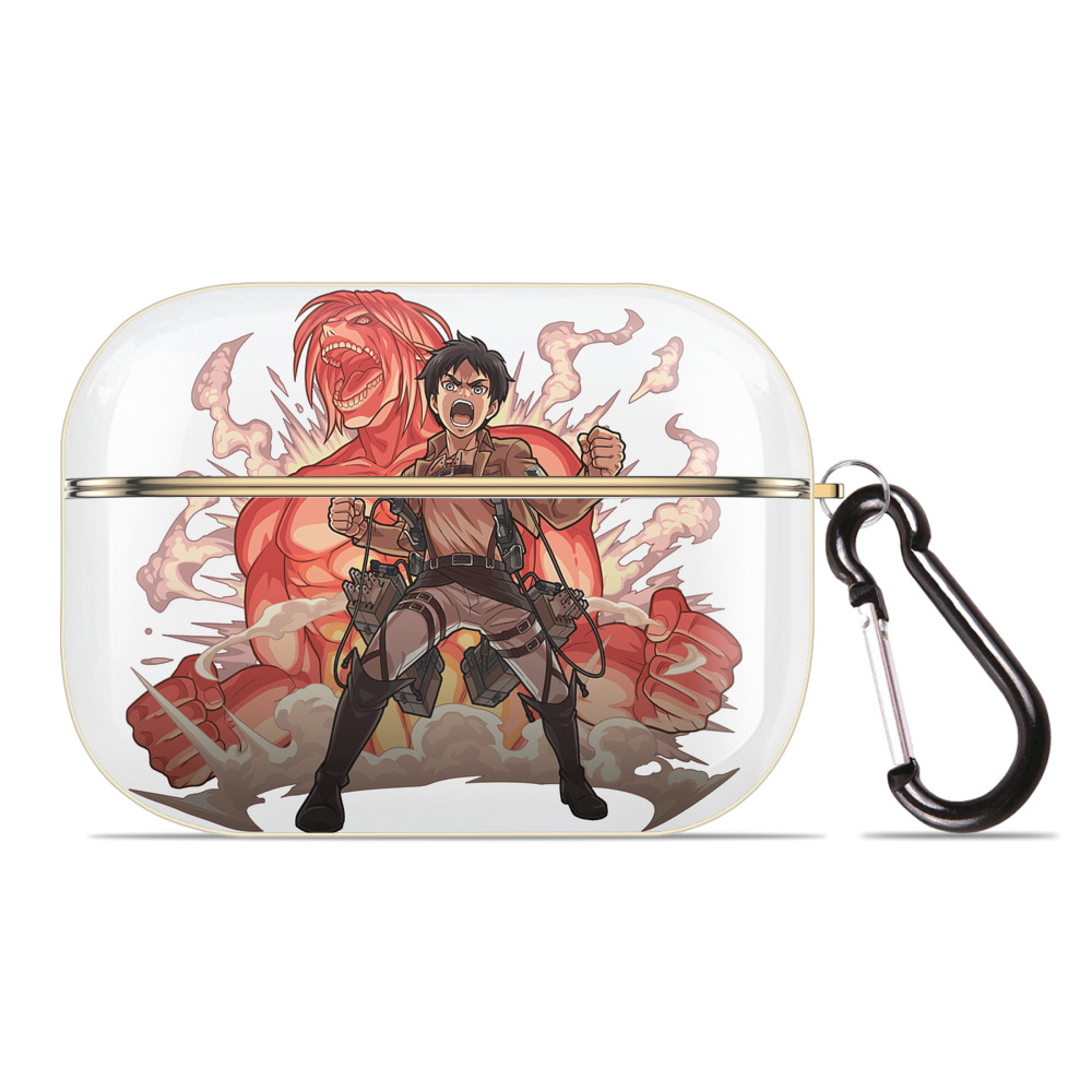 （画像用） 進撃の巨人 エレン･イェーガー Attack on Titan Eren Jäger 【AirPods Pro用】ハードシェル保護ケース｜耐衝撃・防指紋・カラビナ付き商品仕様
