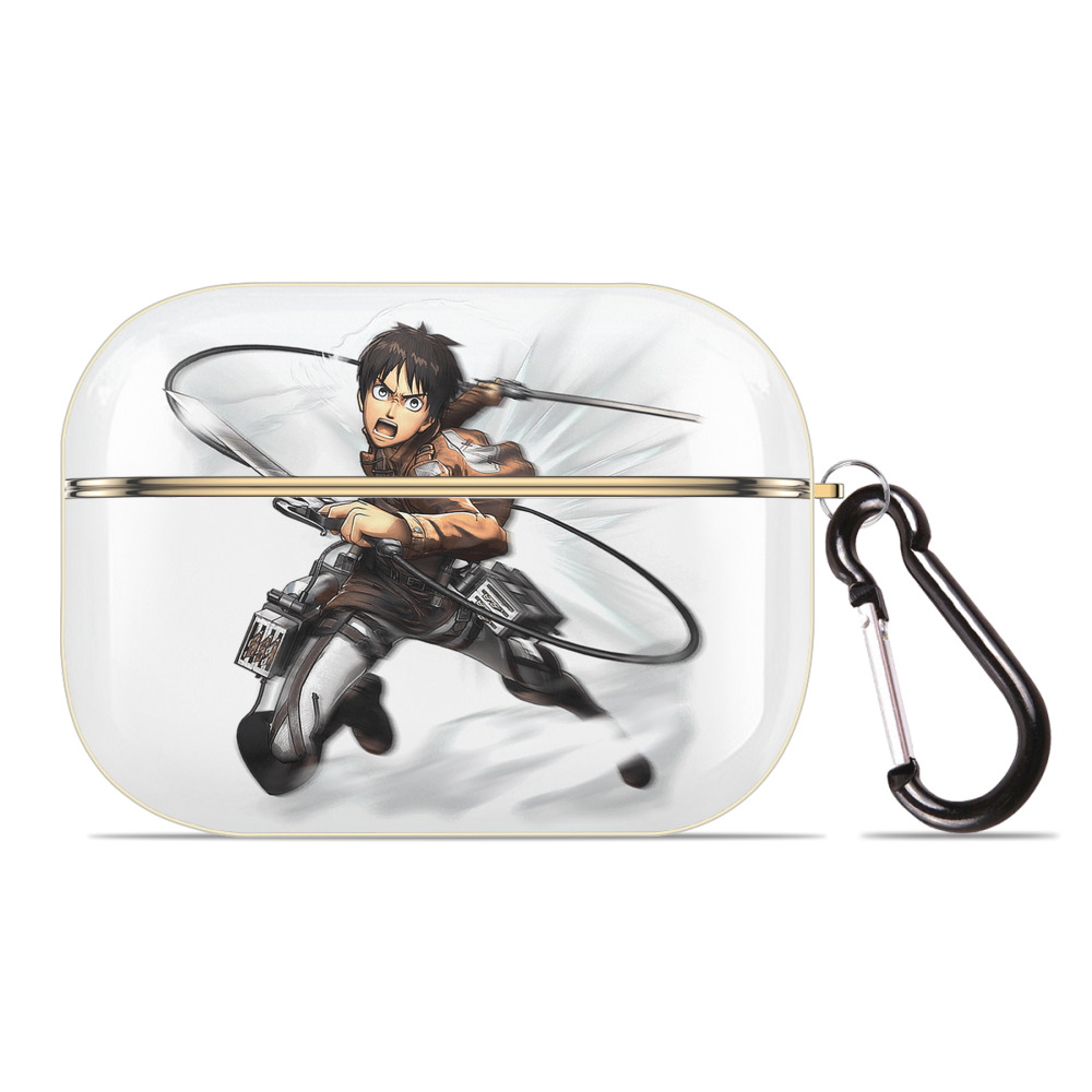 （画像用） 進撃の巨人 エレン･イェーガー Attack on Titan Eren Jäger 【AirPods Pro用】ハードシェル保護ケース｜耐衝撃・防指紋・カラビナ付き商品仕様
