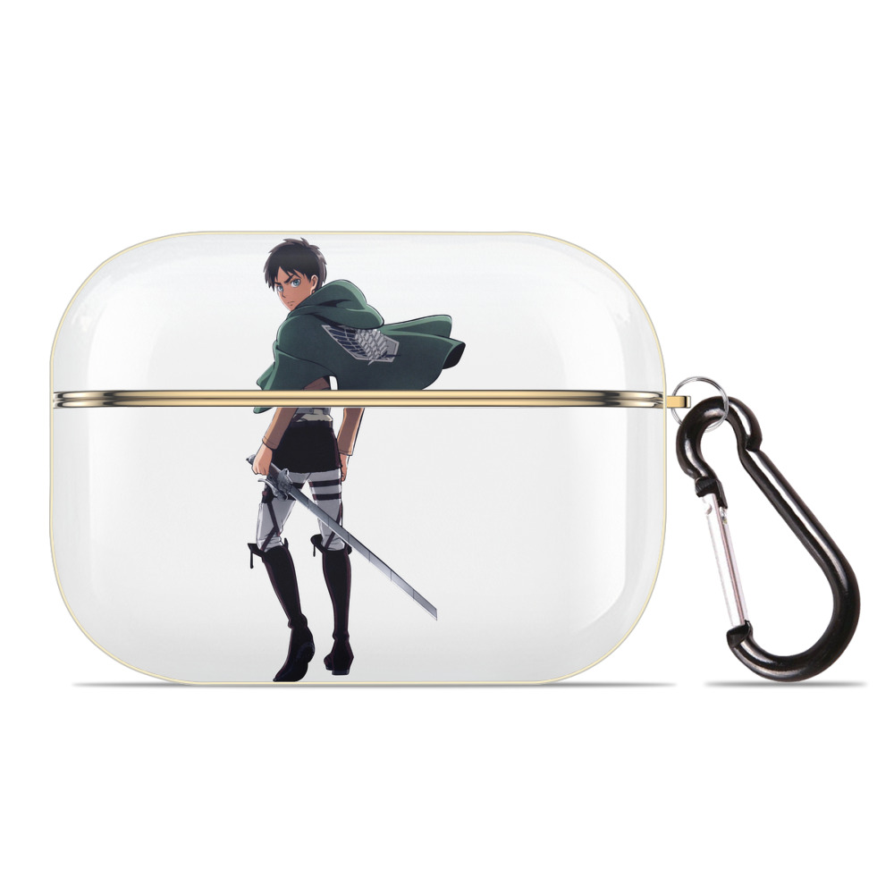 （画像用） 進撃の巨人 エレン･イェーガー Attack on Titan Eren Jäger 【AirPods Pro用】ハードシェル保護ケース｜耐衝撃・防指紋・カラビナ付き商品仕様