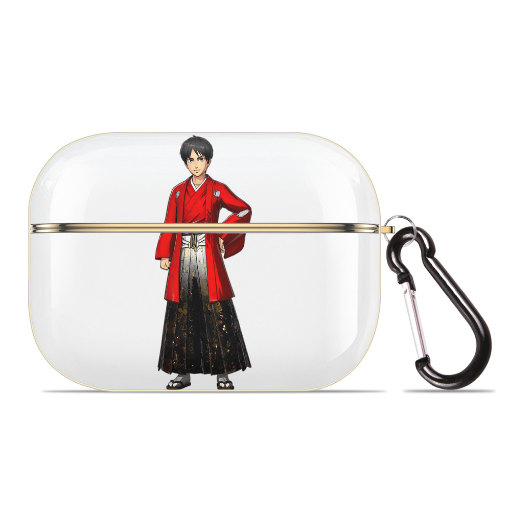 （画像用） 進撃の巨人 エレン･イェーガー Attack on Titan Eren Jäger 【AirPods Pro用】ハードシェル保護ケース｜耐衝撃・防指紋・カラビナ付き商品仕様