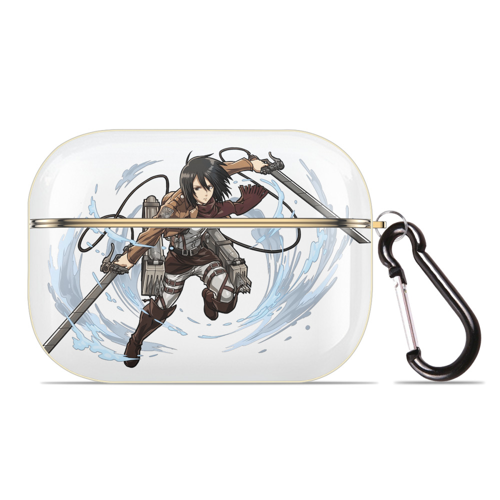 （画像用） 進撃の巨人 ミカサ·アッカーマン Attack on Titan Mikasa Ackerman 【AirPods Pro用】ハードシェル保護ケース｜耐衝撃・防指紋・カラビナ付き商品仕様