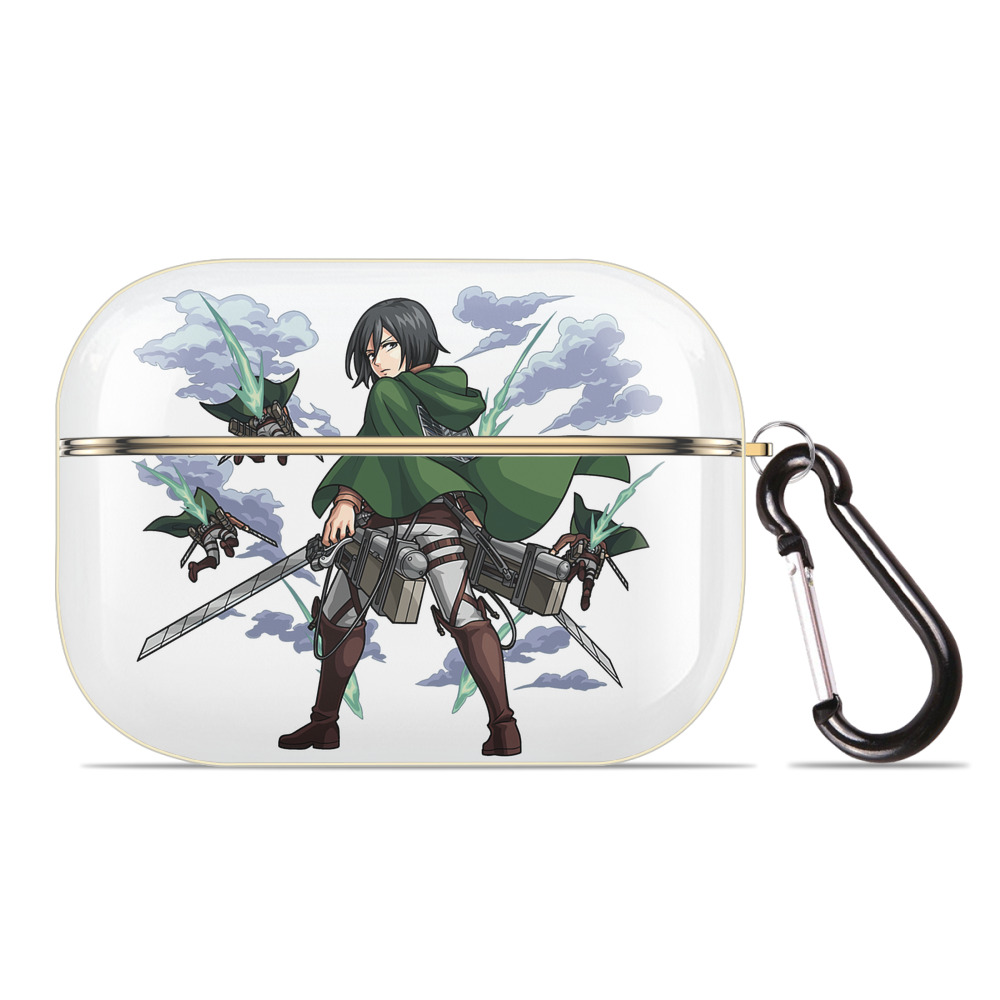 （画像用） 進撃の巨人 ミカサ·アッカーマン Attack on Titan Mikasa Ackerman 【AirPods Pro用】ハードシェル保護ケース｜耐衝撃・防指紋・カラビナ付き商品仕様
