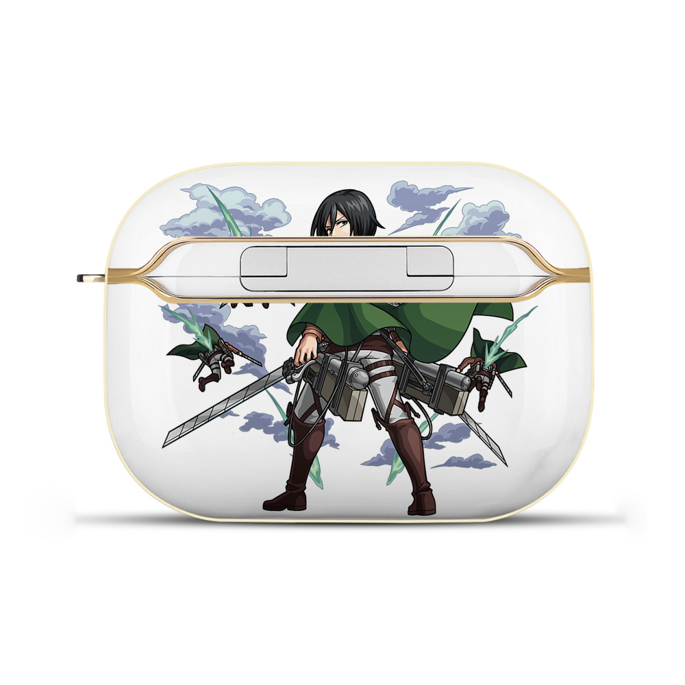 （画像用） 進撃の巨人 ミカサ·アッカーマン Attack on Titan Mikasa Ackerman 【AirPods Pro用】ハードシェル保護ケース｜耐衝撃・防指紋・カラビナ付き商品仕様