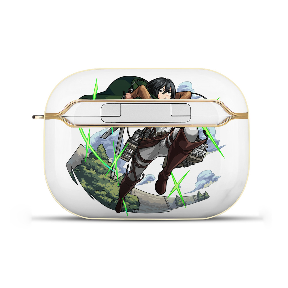 （画像用） 進撃の巨人 ミカサ·アッカーマン Attack on Titan Mikasa Ackerman 【AirPods Pro用】ハードシェル保護ケース｜耐衝撃・防指紋・カラビナ付き商品仕様