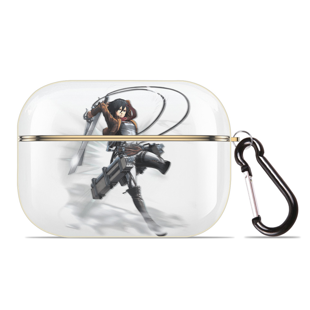 （画像用） 進撃の巨人 ミカサ·アッカーマン Attack on Titan Mikasa Ackerman 【AirPods Pro用】ハードシェル保護ケース｜耐衝撃・防指紋・カラビナ付き商品仕様