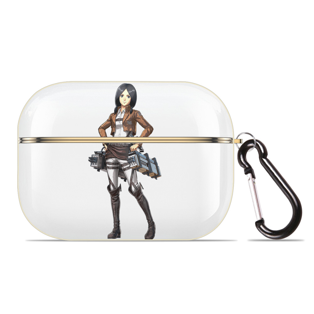 （画像用） 進撃の巨人 ミカサ·アッカーマン Attack on Titan Mikasa Ackerman 【AirPods Pro用】ハードシェル保護ケース｜耐衝撃・防指紋・カラビナ付き商品仕様