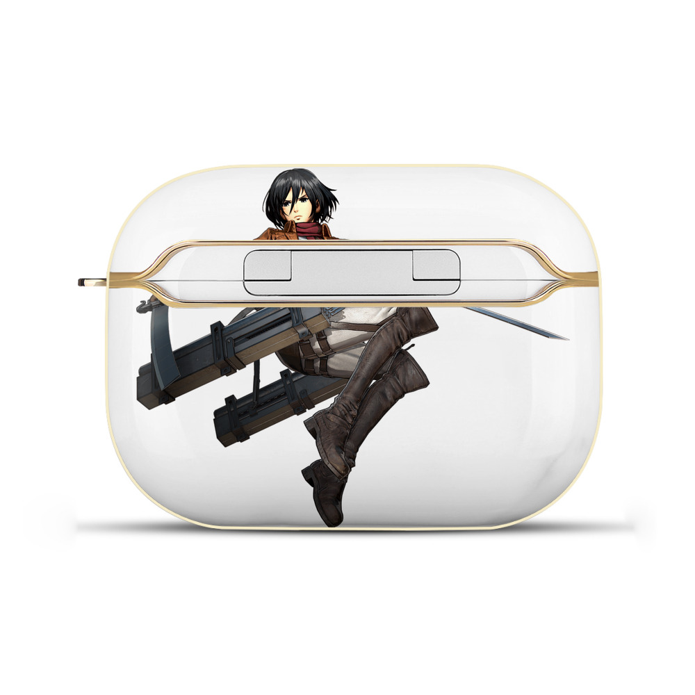 （画像用） 進撃の巨人 ミカサ·アッカーマン Attack on Titan Mikasa Ackerman 【AirPods Pro用】ハードシェル保護ケース｜耐衝撃・防指紋・カラビナ付き商品仕様
